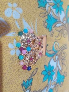 Multicolor Jewellery Set, With Earrings &amp; Mangtika
