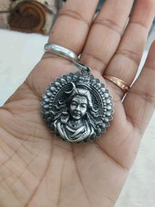 925 Black Oxidised Shiva Pendant Necklace With Hal