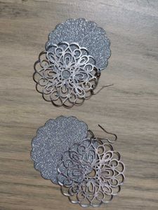Silver Sparkle & Filigree Earrings