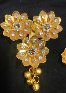 Gold Flower Hair Accessories Set