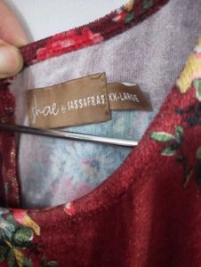 Floral Velvet Kurta Dress