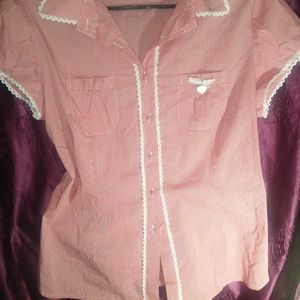 Cute Pink Trimmed Shirt