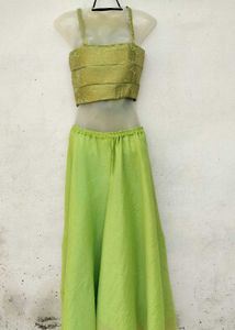 Green Crop Top & Palazzo Set