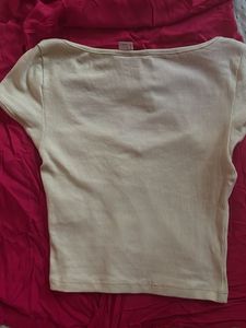 Ribbed V-Neck Crop Top (lime Yellow)