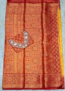 Elegant Yellow &amp; Red Saree