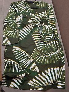 Green Leaf Print Dress