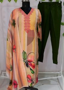 New Floral Print Kurta Set