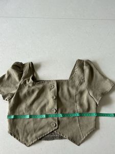 Cute Olive Crop Vest Top