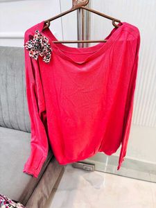 Pink Long Sleeve Top for winter