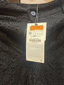 Zara Black Eyelet Pants