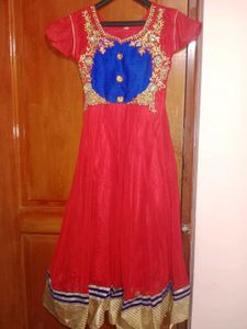 Red Anarkali Dress(Only Top)