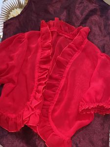 Red Georgette Shrug