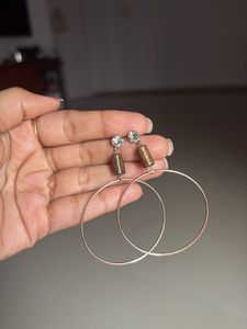 Diamond Stud With Hoops