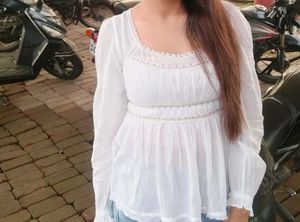 Mul cotton White Pretty Top