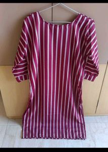 Striped Maroon Kurta