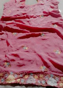 Rose Colour Silk Shalwar Kmeez Duptta