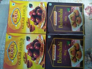 Wonder Brand Balushahi 2Pack Of 200GM MRP Each 50=100& Kamal Brand Gulab Jamun 200GM Each, MRP 120=240