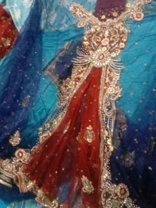 Heavy Bridal Saree With Unstichd Blouse
