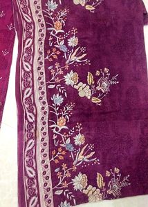 Pakistani Purple Floral Print Salwar Kameez Set