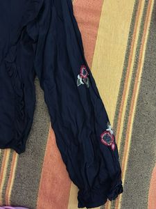 black Floral Embroidered Zara Top