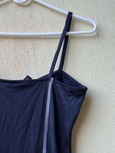 Brand New H&amp;M Black Mini Dress with White Stitchin