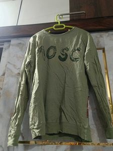 Olive Graphic Print Sweatshirt