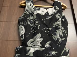 Waist Cut-Out Floral Print A-line Dress