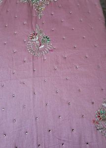 Deepavali    sale pink cotton stone work churidar