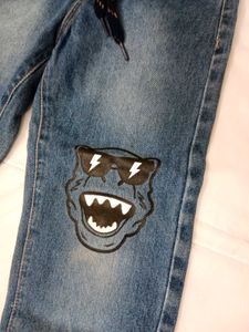 Kids&#39; Fun Monster Knee Patch Denim Joggers
