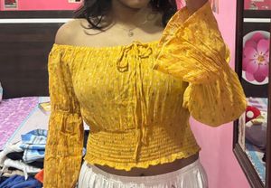 Yellow Off-Shoulder Top