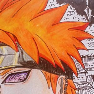 Drawing of Pain from Naruto Shippuden