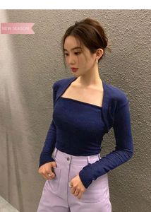 Dark Blue Fitted Top