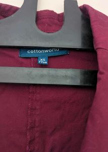 Maroon /burgundy fitted blazer For Women