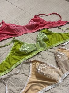 Tri Bra Combo 🩷💚🤎