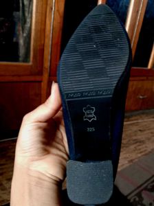 Navy Blue Block Heel