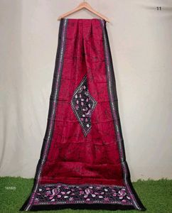Elegant Batik Dupatta with kantha work