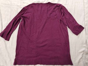 Purple Top For Women With Thread Self Design