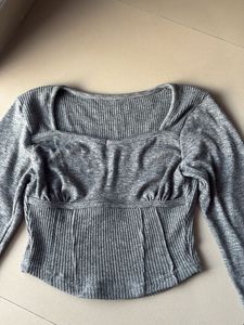 Dark Grey Thumbhole Top