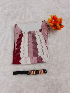 Stylish Striped Top with belt  each 299