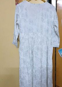 White Floral Kurta