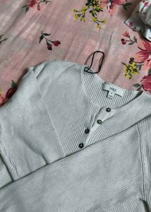 Ribbed Button-Down Cardigan