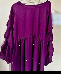 Pluss Branded Purple Babydoll Dress