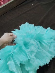 Aqua Ruffle Party Dress