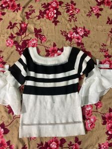 Striped Bell Sleeve Top