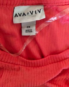 Ava&amp;Viv Slim Fit Short Sleeve Ribbed T Shirt