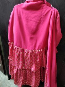 Pink Ruffle Trim Top