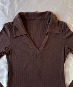 Savana Brown Full Sleeves Top