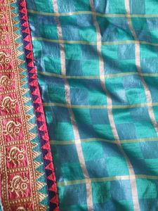 Sea Green  Saree With Embroidery Border