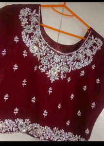 Maroon Embellished Blouse