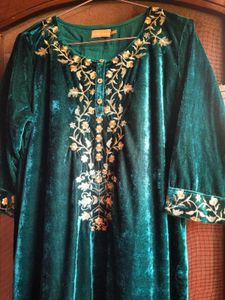 Velvet Kurta with Embroidery